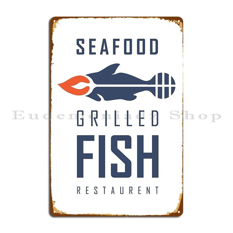 Home Cinema Restaurant - Sea Food Restaurant TeedesignDaily Metallplakette Poster
