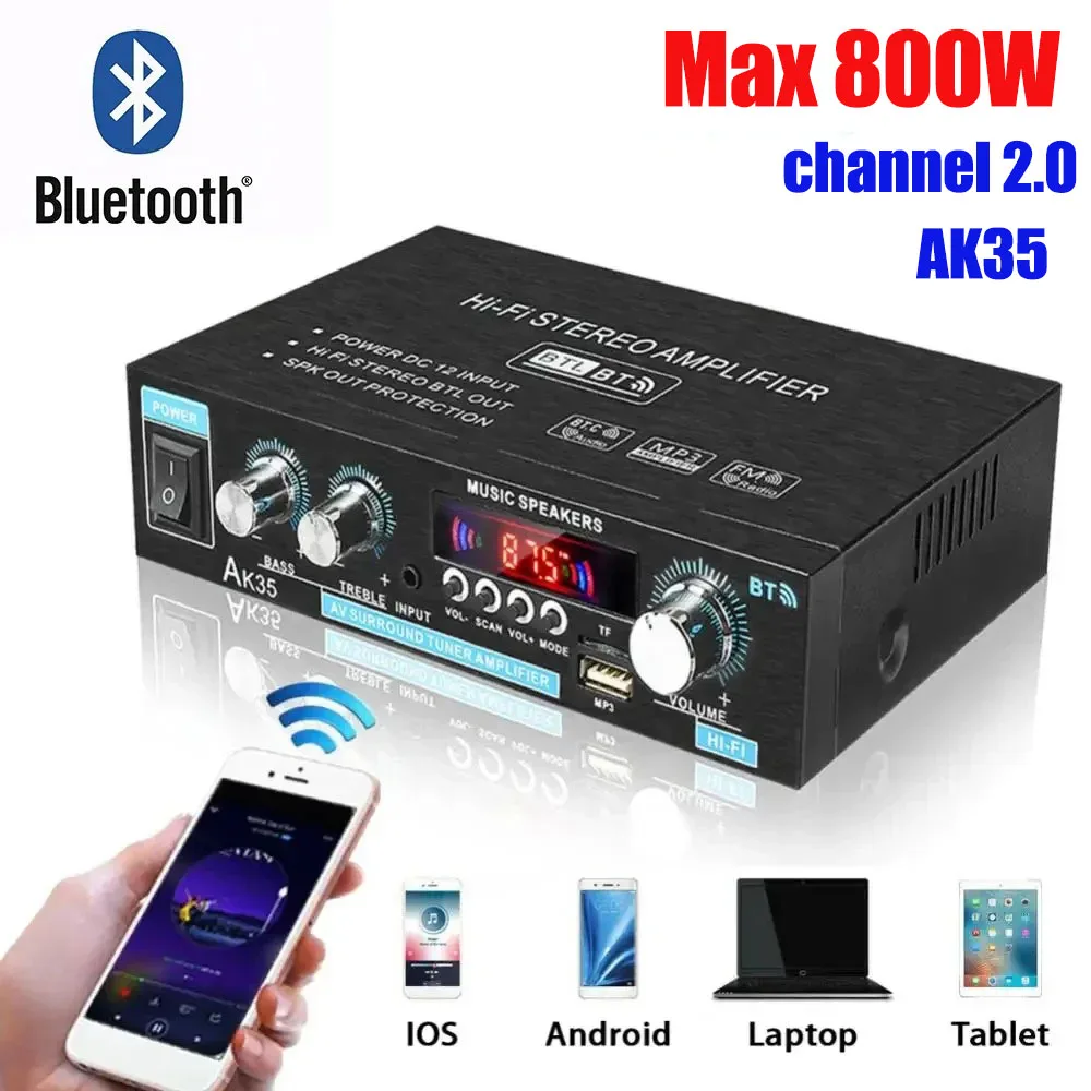 Home Cinema Bluetooth - AK35 HiFi Digital Bluetooth Verstärker MP3