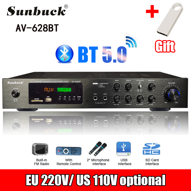 Home Cinema Bluetooth - 110/220V 2000W Bluetooth-Leistungsverstärker Audio-Subwoofer HiFi-Stereo-Surround-Sound Digitalverstärker