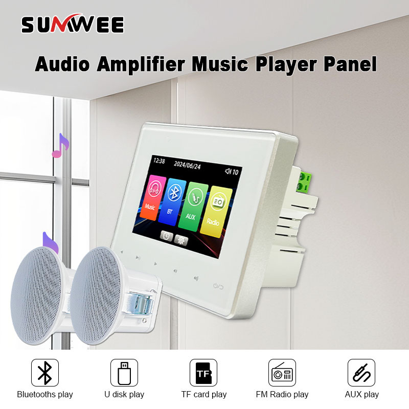 Home Cinema Bluetooth - Heim-Audio-Wandmusikpanel Hotel 86 Bluetooth-Wandverstärker AUX TF-Player