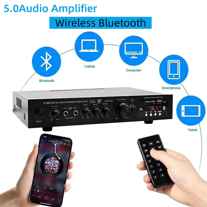 Home Cinema Audio System - AV-369BT Bluetooth 5.1 Sound Lautsprecher AMP