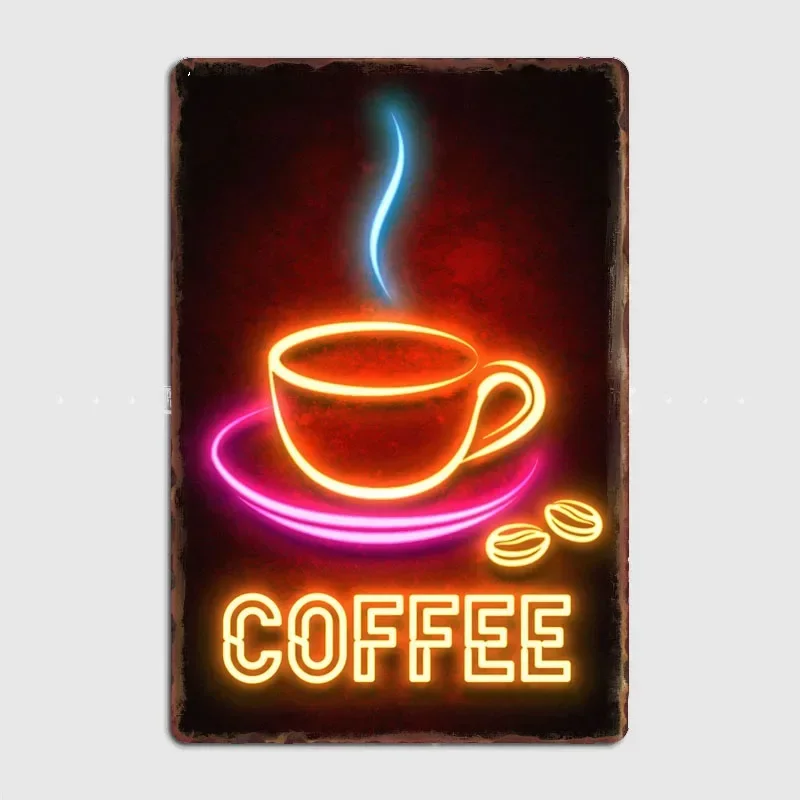 Home Cinema Restaurant - Kaffee Essen Vintage Restaurant Poster Metall