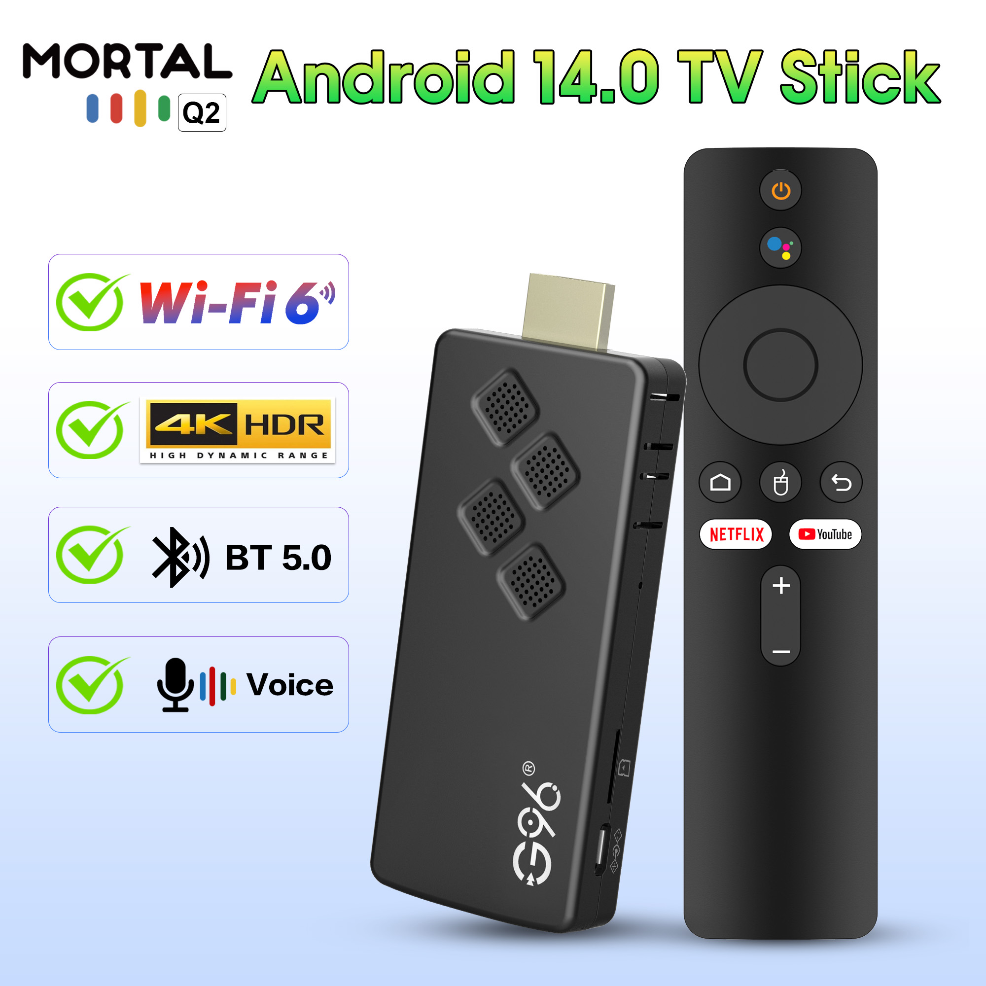 4K Media Player - Q2 Neuer Smart TV Stick Hochleistungs-Android