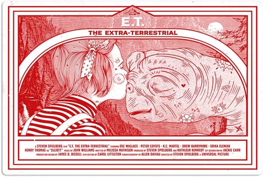 Home Cinema Restaurant - Retro-Metallschild „The Little Girl Gertie Kissed