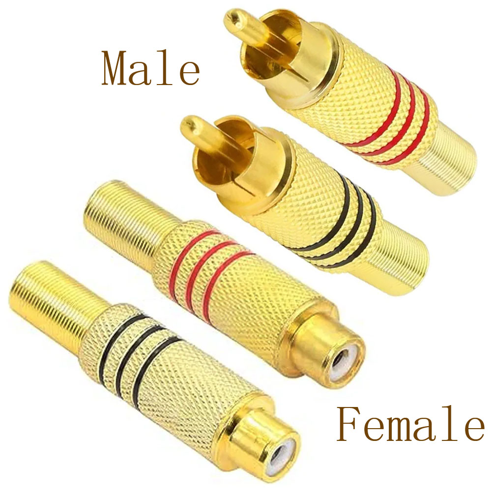 Home Cinema Audio System - 4 Stück RCA-Stecker Vergoldet Löttyp Männlich