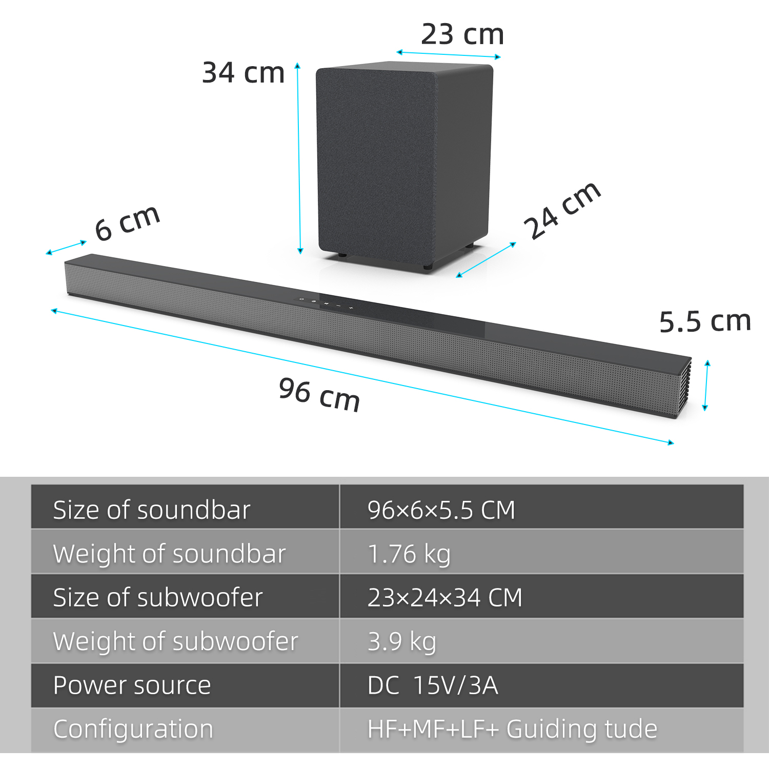 84 W TV-Soundbar mit Subwoofer – Home Cinema Audio System Bewertung und Preis