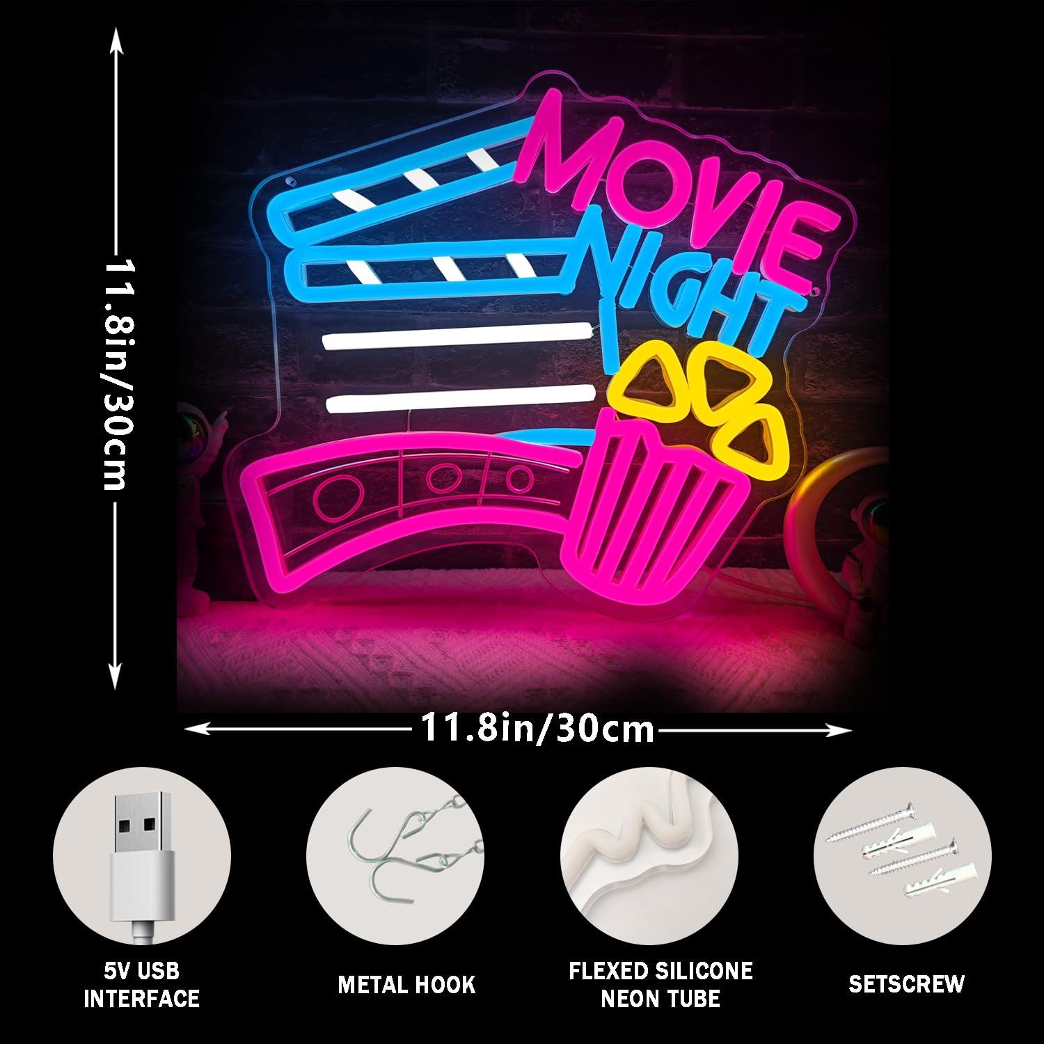 Filmnacht-Neonschild USB-dimmb – Home Cinema Night Bewertung und Preis