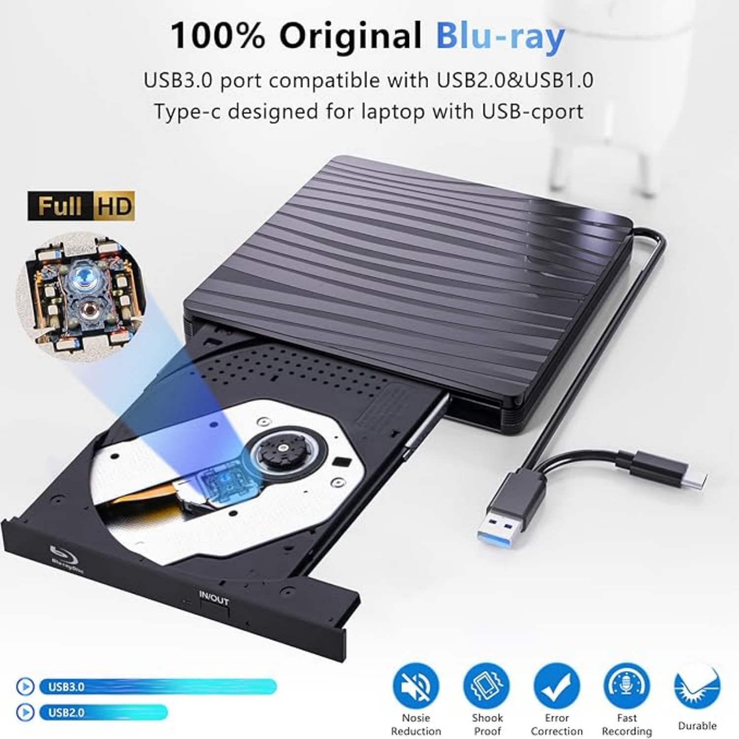 USB3.0 Externes optisches Blu- – Blu Ray Disc Player Bewertung und Preis