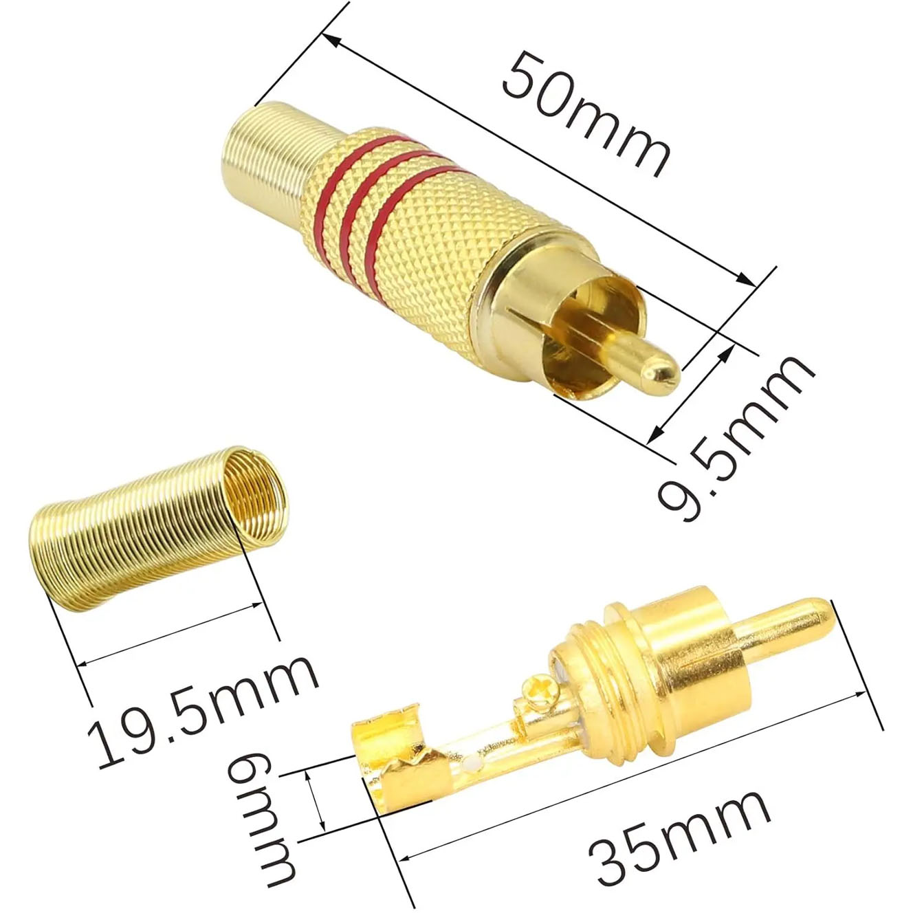 4 Stück RCA-Stecker Vergoldet  – Home Cinema Audio System Bewertung und Preis